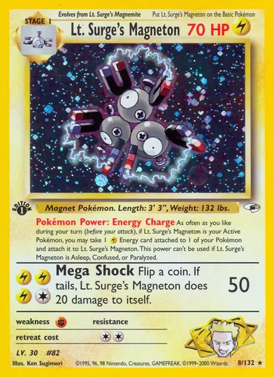 Magneton do Cap. Surge - Gym Heroes - ilustração de Ken Sugimori