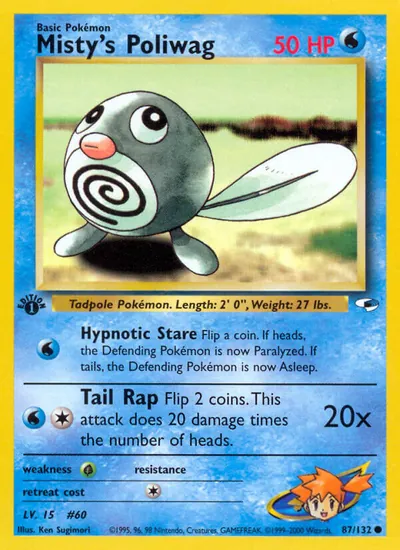 Poliwag da Misty - Gym Heroes - ilustração de Ken Sugimori