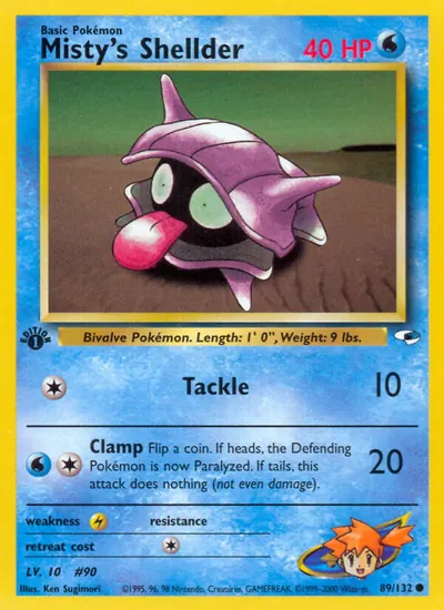 Shellder da Misty - Gym Heroes - ilustração de Ken Sugimori