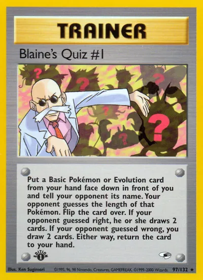Blaine's Quiz #1 - Gym Heroes - ilustração de Ken Sugimori