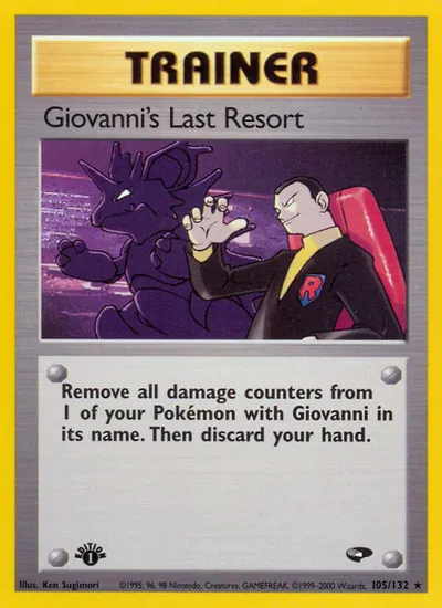 Giovanni's Last Resort - Gym Challenge - ilustração de Ken Sugimori