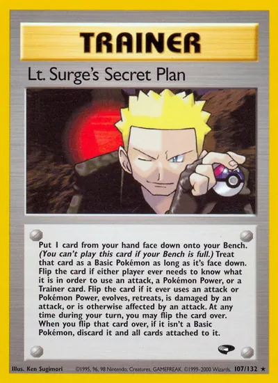 Lt. Surge's Secret Plan - Gym Challenge - ilustração de Ken Sugimori