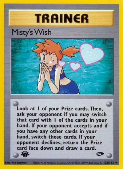 Misty's Wish - Gym Challenge - ilustração de Ken Sugimori