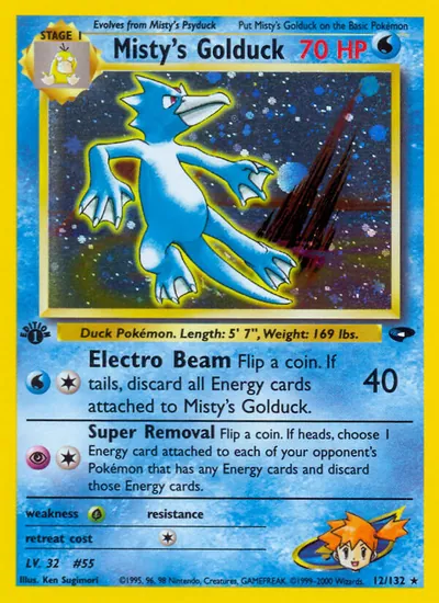 Golduck da Misty - Gym Challenge - ilustração de Ken Sugimori