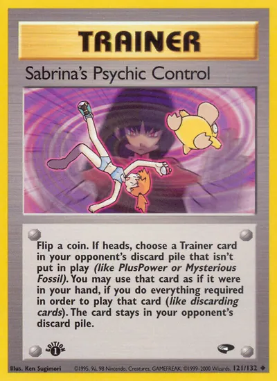 Sabrina's Psychic Control - Gym Challenge - ilustração de Ken Sugimori
