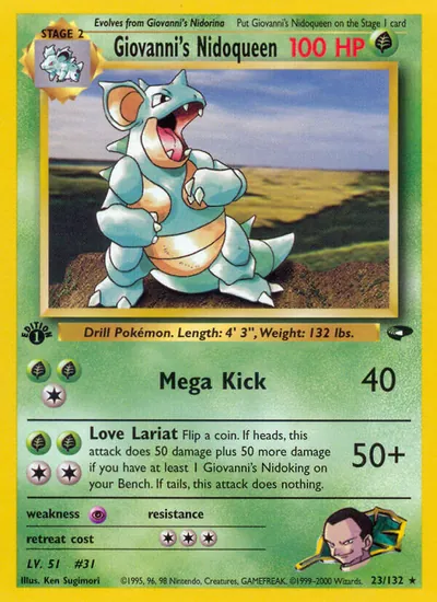 Nidoqueen do Giovanni - Gym Challenge - ilustração de Ken Sugimori