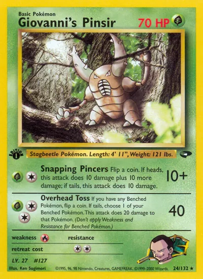 Pinsir do Giovanni - Gym Challenge - ilustração de Ken Sugimori
