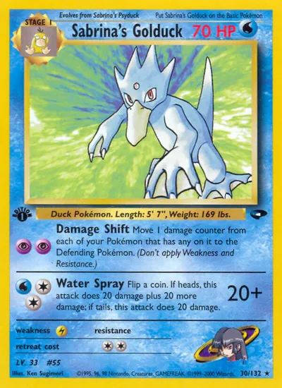Golduck da Sabrina - Gym Challenge - ilustração de Ken Sugimori