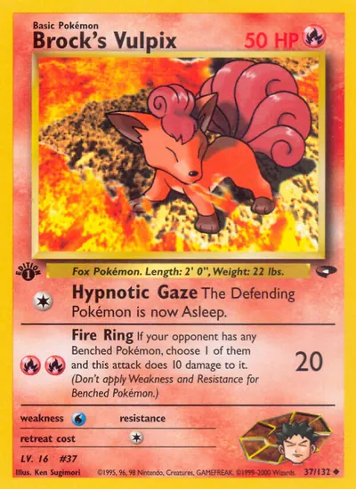 Vulpix do Brock - Gym Challenge - ilustração de Ken Sugimori