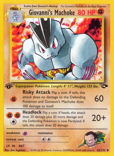 Machoke do Giovanni - Gym Challenge - ilustração de Ken Sugimori