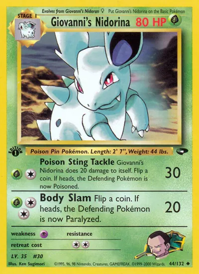 Nidorina do Giovanni - Gym Challenge - ilustração de Ken Sugimori