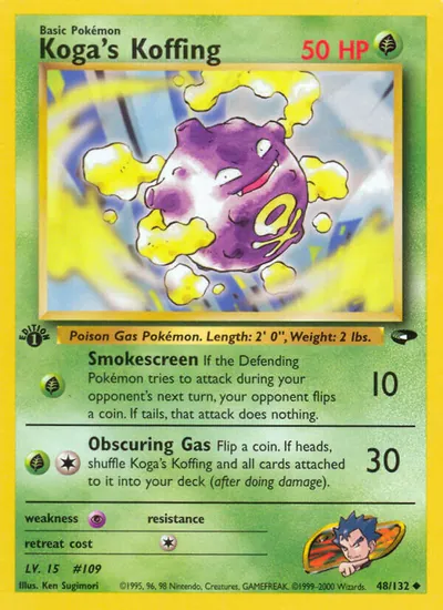 Koffing do Koga - Gym Challenge - ilustração de Ken Sugimori