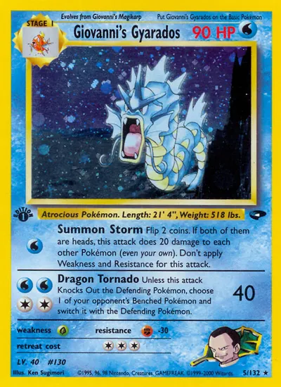 Gyarados do Giovanni - Gym Challenge - ilustração de Ken Sugimori