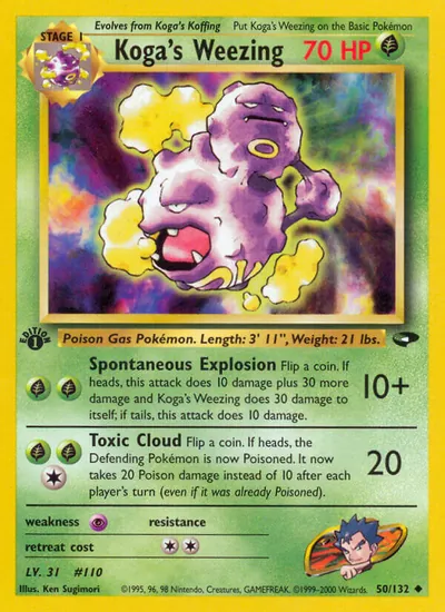 Weezing do Koga - Gym Challenge - ilustração de Ken Sugimori