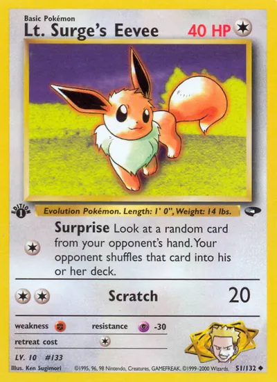 Eevee do Cap. Surge - Gym Challenge - ilustração de Ken Sugimori