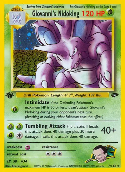 Nidoking do Giovanni - Gym Challenge - ilustração de Ken Sugimori
