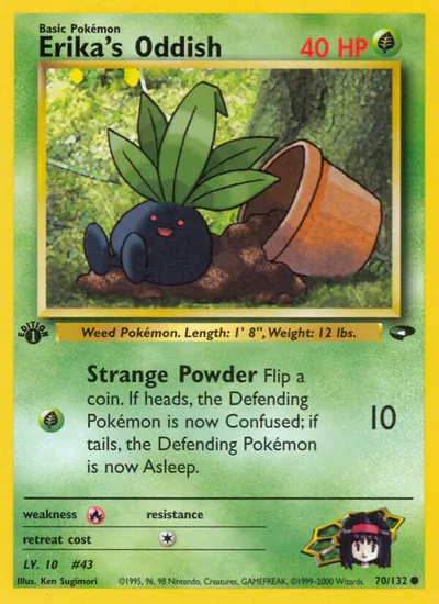 Oddish da Érica - Gym Challenge - ilustração de Ken Sugimori