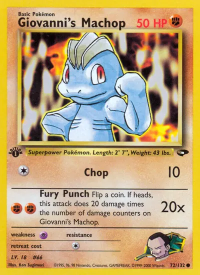 Machop do Giovanni - Gym Challenge - ilustração de Ken Sugimori