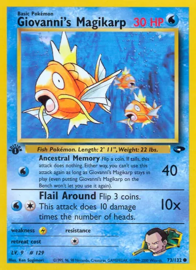 Magikarp do Giovanni - Gym Challenge - ilustração de Ken Sugimori