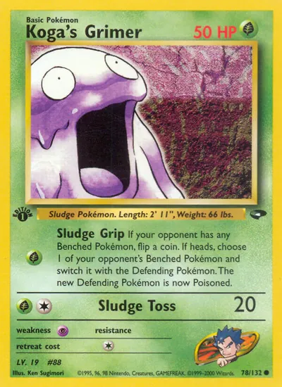 Grimer do Koga - Gym Challenge - ilustração de Ken Sugimori