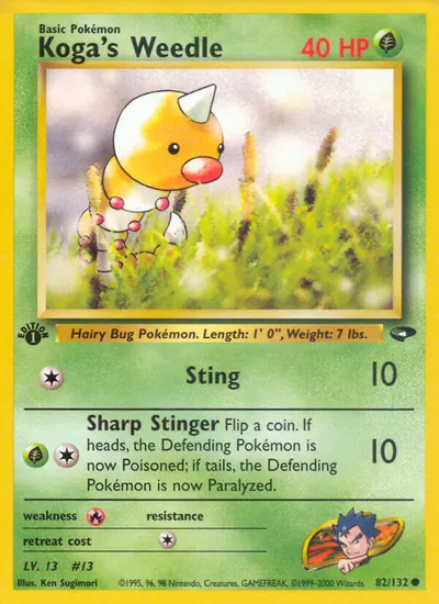 Weedle do Koga - Gym Challenge - ilustração de Ken Sugimori