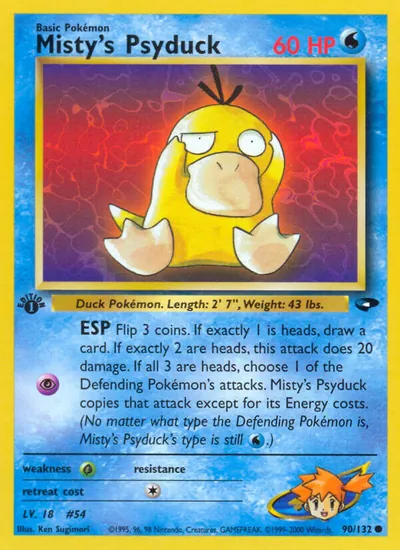 Psyduck da Misty - Gym Challenge - ilustração de Ken Sugimori