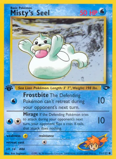 Seel da Misty - Gym Challenge - ilustração de Ken Sugimori