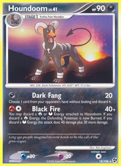 Houndoom - Great Encounters - ilustração de Ken Sugimori