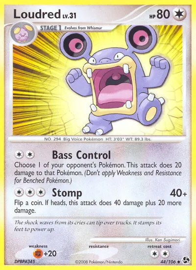 Loudred - Great Encounters - ilustração de Ken Sugimori