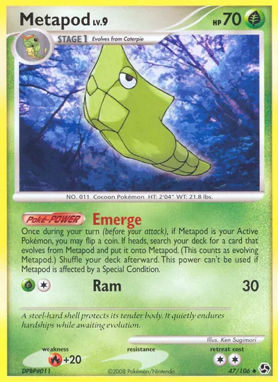 Metapod - Great Encounters - ilustração de Ken Sugimori