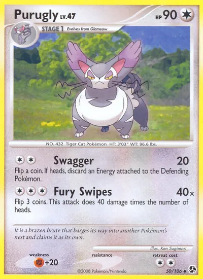 Purugly - Great Encounters - ilustração de Ken Sugimori