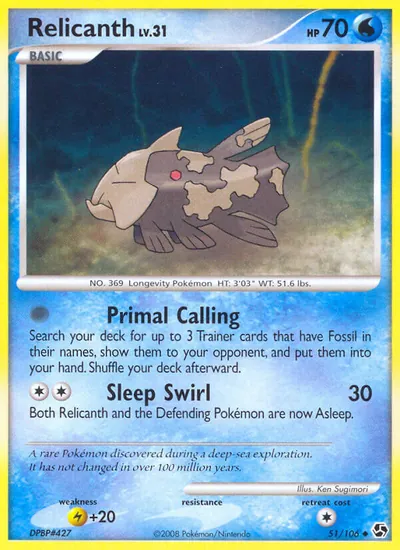 Relicanth - Great Encounters - ilustração de Ken Sugimori