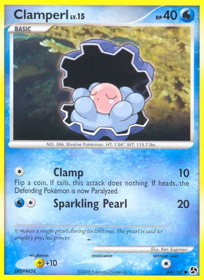 Clamperl - Great Encounters - ilustração de Ken Sugimori