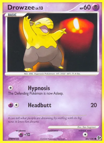 Drowzee - Great Encounters - ilustração de Ken Sugimori