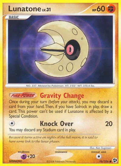 Lunatone - Great Encounters - ilustração de Ken Sugimori