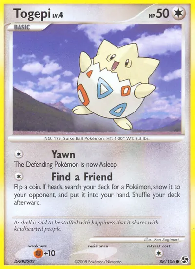 Togepi - Great Encounters - ilustração de Ken Sugimori