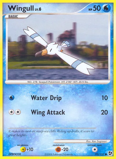 Wingull - Great Encounters - ilustração de Ken Sugimori