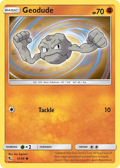 Geodude - Destinos Ocultos - ilustração de Ken Sugimori