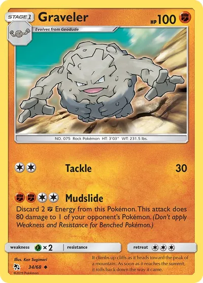 Graveler - Destinos Ocultos - ilustração de Ken Sugimori