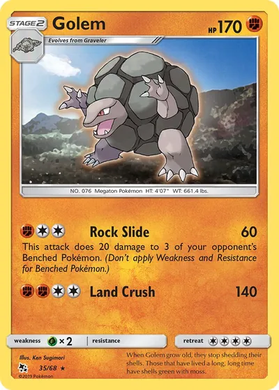 Golem - Destinos Ocultos - ilustração de Ken Sugimori