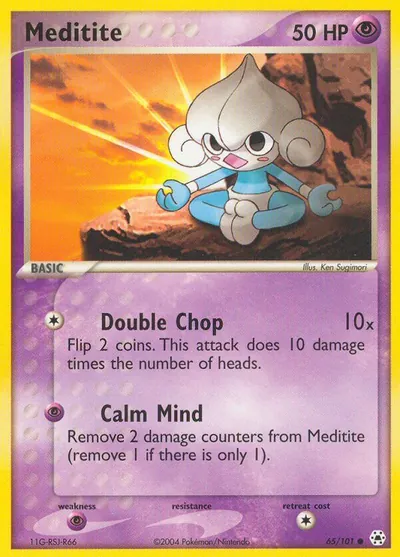 Meditite - Hidden Legends - ilustração de Ken Sugimori