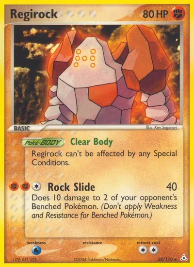 Regirock - EX Holon Phantoms - ilustração de Ken Sugimori