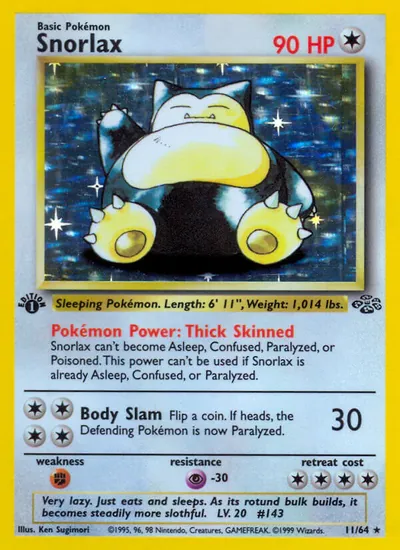 Snorlax - Selva - ilustração de Ken Sugimori
