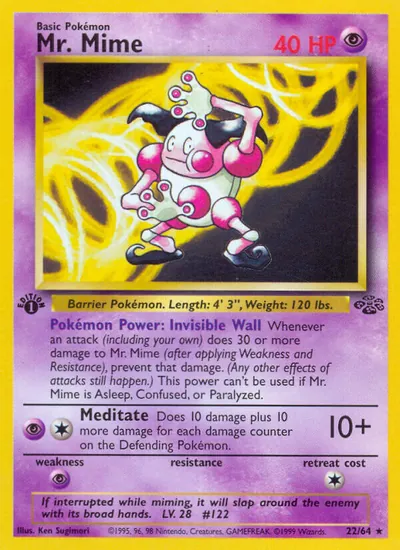 Mr. Mime - Selva - ilustração de Ken Sugimori