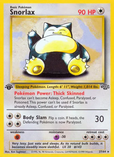 Snorlax - Selva - ilustração de Ken Sugimori