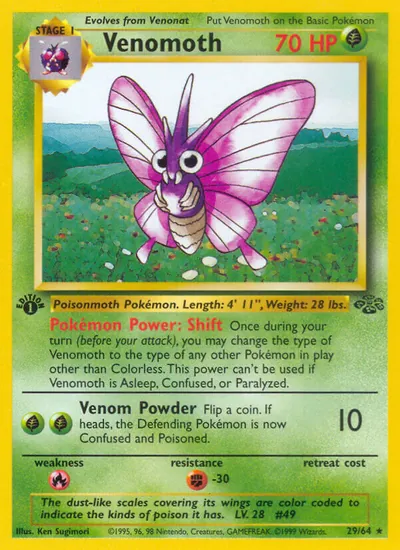 Venomoth - Selva - ilustração de Ken Sugimori