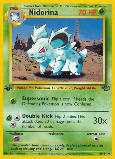 Nidorina - Selva - ilustração de Ken Sugimori