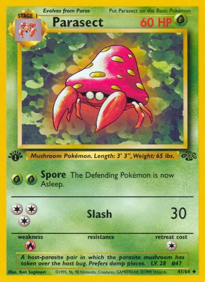 Parasect - Selva - ilustração de Ken Sugimori