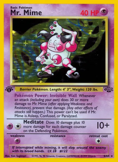 Mr. Mime - Selva - ilustração de Ken Sugimori