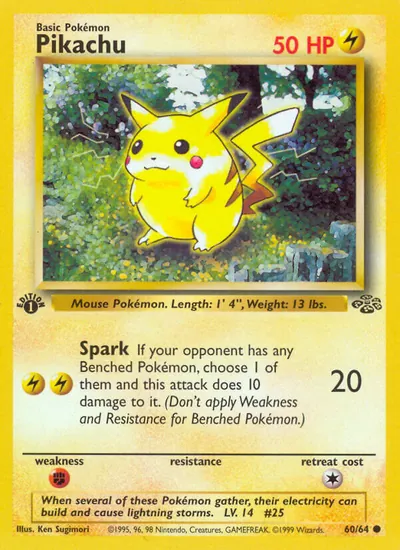 Pikachu - Selva - ilustração de Ken Sugimori